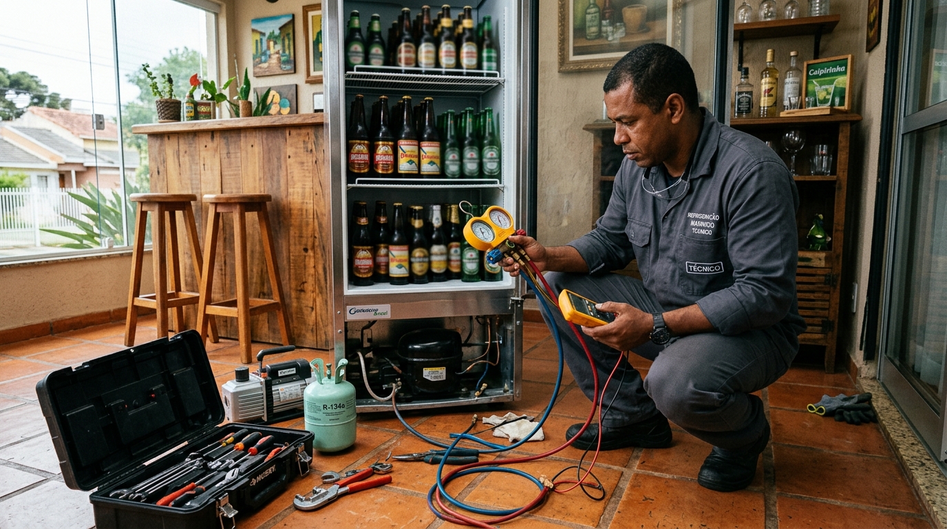 Técnico de conserto de cervejeira em residência em Campos dos Goytacazes‑RJ